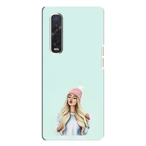 Силіконовый Чохол на Oppo Find X3 Pro з картинкой Модных девушек (В шапці)