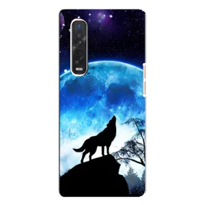 Чехол с Волком на Oppo Find X3 Pro (Воет на луну)