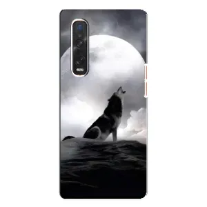 Чехол с Волком на Oppo Find X3 Pro (Волк и луна)