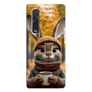Печатный чехол «Зверята с кофе» для Oppo Find X3 Pro (Зайчик с кофе)