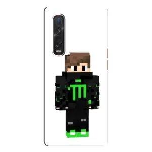 Чехлы для Oppo Find X3 Pro (Персонажи Майн Крафт) (Зеленый мальчик)