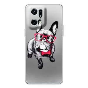 Чохол (ТПУ) Милі песики для OPPO Find X5 Pro (Бульдог в окулярах)