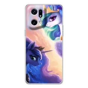Чехол Unicorn на OPPO Find X5 Pro (Единорожки на тучках)