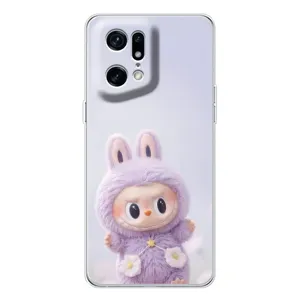 Чехол с принтом Лабубу для OPPO Find X5 Pro (Фиолетовый Лабубу)