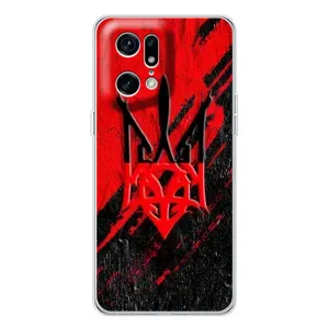 Чехлы УПА (Красно-Чёрный) на OPPO Find X5 Pro (Герб в цвете УПА)
