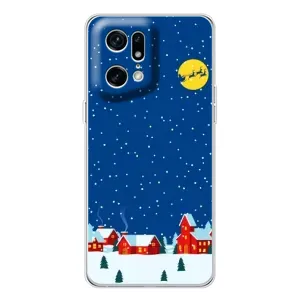 Силиконовый бампер на рождество для OPPO Find X5 Pro (Город в снегу)