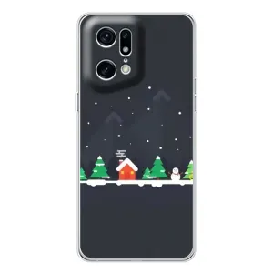 Силиконовый бампер на рождество для OPPO Find X5 Pro (Город зимний)