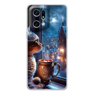 Чехлы на Новый Год OPPO Find X5 Pro (Кот новогодний)