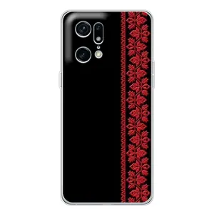 Силиконовый Чехол на OPPO Find X5 Pro (Красная Вышиванка)