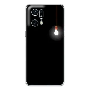 Чехол с картинками на черном фоне для OPPO Find X5 Pro (Лампочка)