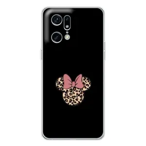 Чехол с леопардовым принтом на OPPO Find X5 Pro (Леопардовая Минни)