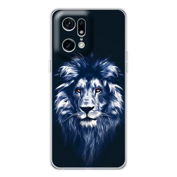 Чехол с рисунком «Лев - синий» для OPPO Find X5 Pro Чехол с рисунком «Лев - синий» для OPPO Find X5 Pro