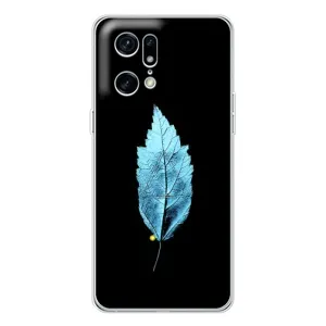 Чехол с картинками на черном фоне для OPPO Find X5 Pro (Листочек)