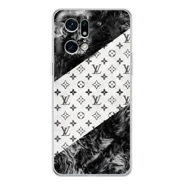 Чехол с рисунком «LV на белом» для OPPO Find X5 Pro