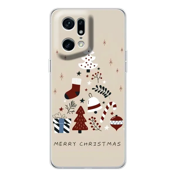 Чехол с рисунком «Merry Christmas» для OPPO Find X5 Pro Чехол с рисунком «Merry Christmas» для OPPO Find X5 Pro