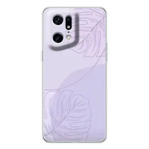 Чохол квітковий дизайн для OPPO Find X5 Pro (Монстера фіолетова)