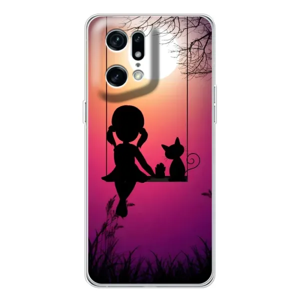 Чехол с рисунком «На качели» для OPPO Find X5 Pro Чехол с рисунком «На качели» для OPPO Find X5 Pro