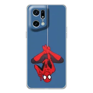 Чехол Супергерой Человека Паука на OPPO Find X5 Pro (На паутине)