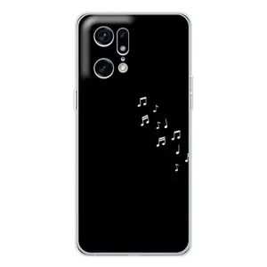 Чехол с картинками на черном фоне для OPPO Find X5 Pro (Ноты)