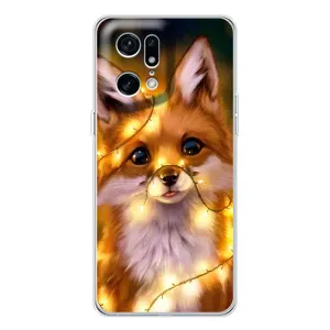 Чехол с Лисичкой для OPPO Find X5 Pro (Новогодний лисенок)