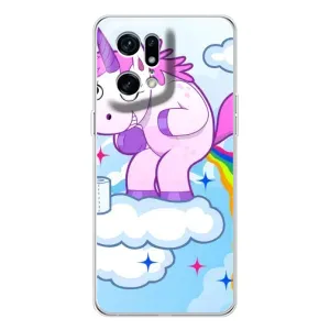 Чехол Unicorn на OPPO Find X5 Pro (Радуга единорожка)