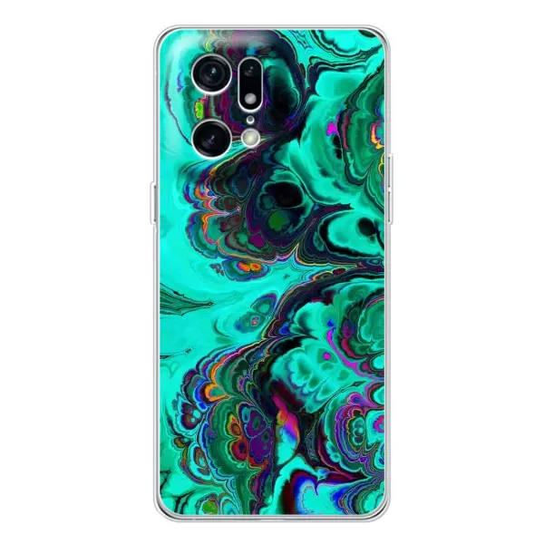 Чехол с рисунком «Салатный мрамор» для OPPO Find X5 Pro