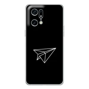 Чехол с картинками на черном фоне для OPPO Find X5 Pro (Самолетик)