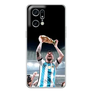 Чехлы Лео Месси Аргентина для OPPO Find X5 Pro (Счастливый Месси)