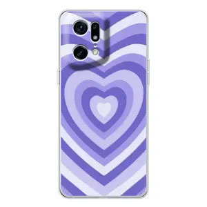 Чохли з тематикою "Маленькі Сердчеки" на OPPO Find X5 Pro (Серце фіолет)