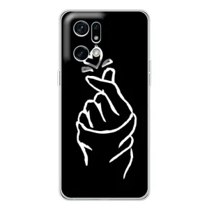 Чохол (Знак сердечка) для OPPO Find X5 Pro (Сердечко на чорному)