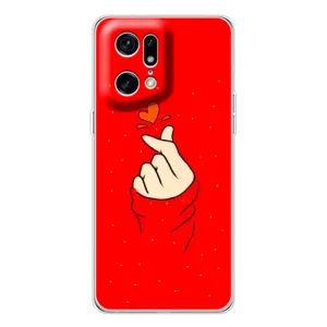 Чохол (Знак сердечка) для OPPO Find X5 Pro (Сердечко на червоному)