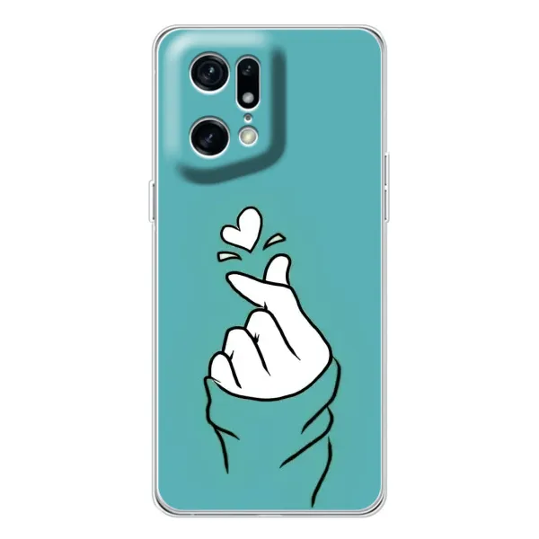 Чехол с рисунком «Сердечко на бирюзовом» для OPPO Find X5 Pro Чехол с рисунком «Сердечко на бирюзовом» для OPPO Find X5 Pro