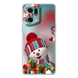 Чехлы на Новый Год OPPO Find X5 Pro (Снеговик в шапке)