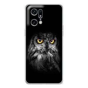 Чохли з принтом СОВИ для OPPO Find X5 Pro (Сова на чорному)