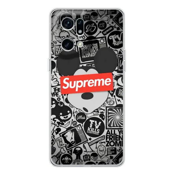 Чехол с рисунком «Supreme Маус» для OPPO Find X5 Pro Чехол с рисунком «Supreme Маус» для OPPO Find X5 Pro