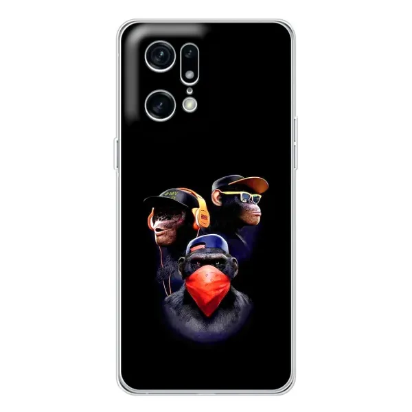 Чехол с рисунком «Три обезьяны» для OPPO Find X5 Pro Чехол с рисунком «Три обезьяны» для OPPO Find X5 Pro