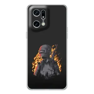 Чохол з картинкою "Герой Pubg" на OPPO Find X5 Pro (В полум'ї)