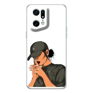 Силиконовый Чехол на OPPO Find X5 Pro с картинкой Стильных Девушек (В зеленом)