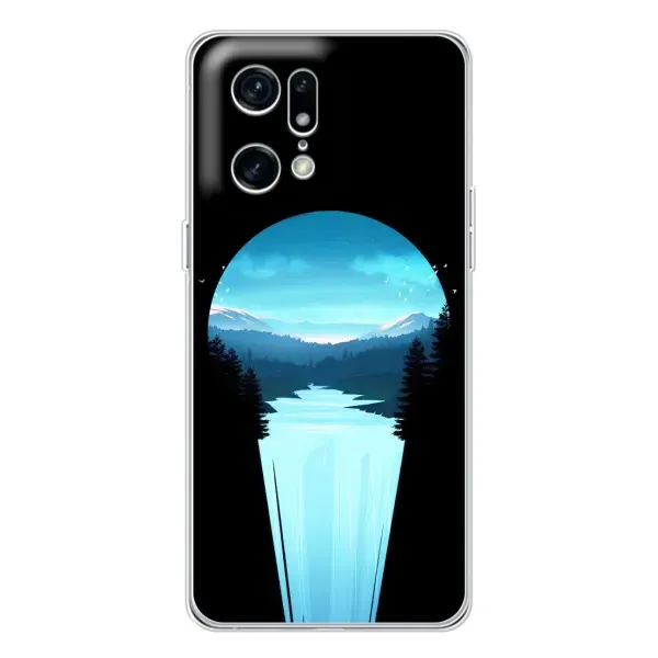 Чехол с рисунком «Синий Водопад» для OPPO Find X5 Pro Чехол с рисунком «Синий Водопад» для OPPO Find X5 Pro