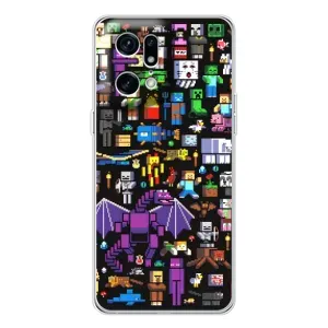 Чехол майнкрафт для OPPO Find X5 Pro (Все персонажи)