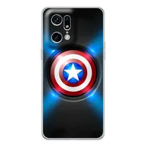 Чехол с Щитом Капитана Америки на OPPO Find X5 Pro (Яркий Щит Капитана)