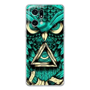 Чохли з принтом СОВИ для OPPO Find X5 Pro (Зелена сова)