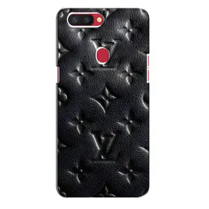 Текстурный Чехол Louis Vuitton для Оппо Р11с (Черный ЛВ)