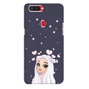 Чехол Стильные девушки на Oppo R11s (Девушка и сердечки)