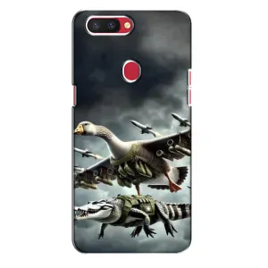 Чехол с мемами тралалело тралала для Oppo R11s (Гусини и крокодило)