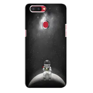 Силиконовый Чехол с принтом "Космонавты" на Oppo R11s (Космонавт романтик)