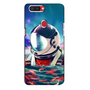 Силиконовый Чехол с принтом "Космонавты" на Oppo R11s (Космонавт в воде)