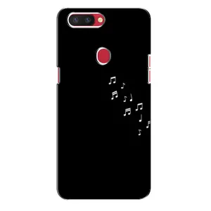 Чехол с картинками на черном фоне для Oppo R11s (Ноты)