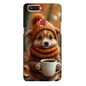 Чехол с рисунком «Собачка с кофе» для OPPO R11s
