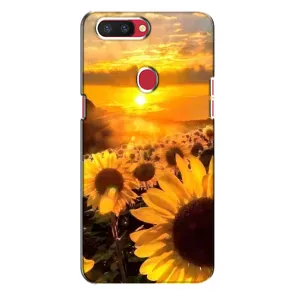 Чехол с Цветами для Oppo R11s (поле подсолнухов)